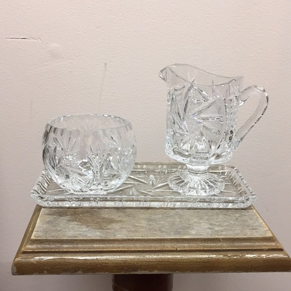 Pinwheel Crystal Sugar & Creamer Set - Picture 2 of 2